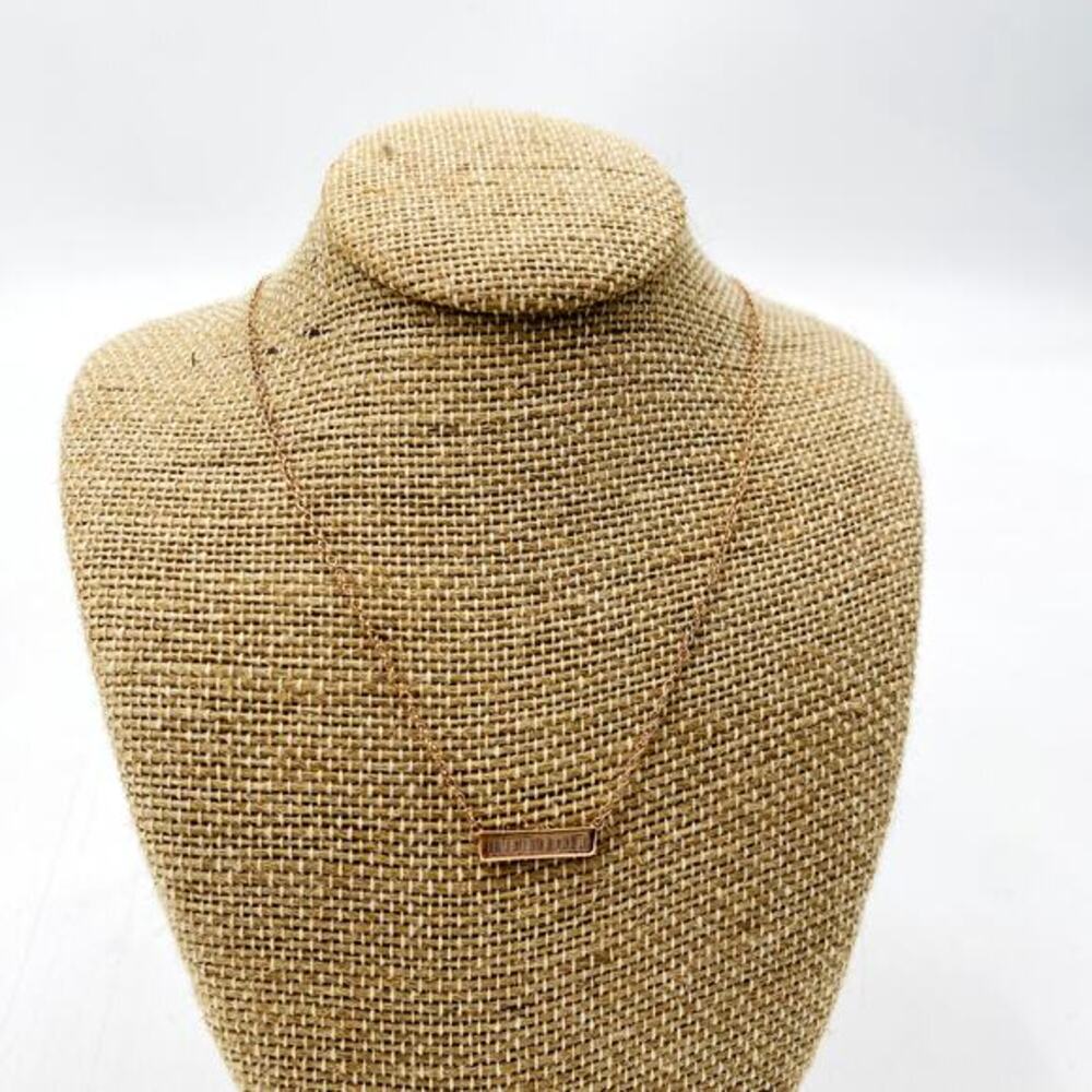 925 Sterling Silver Rose‎ gold Bar Dainty Necklace